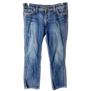 Silver Jeans Twisted Capri Heavy Stitch Size 29